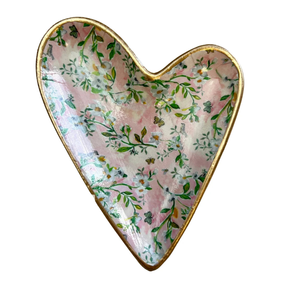 Floral Bird/ Butterfly Heart Dish