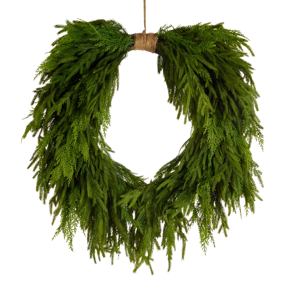 Real Touch Norfolk Pine Horseshoe Wreath