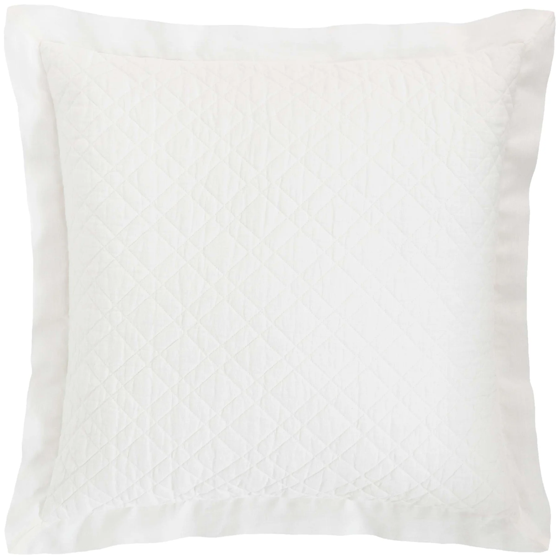 Washed Linen Quilted Sham - Ivory/King
