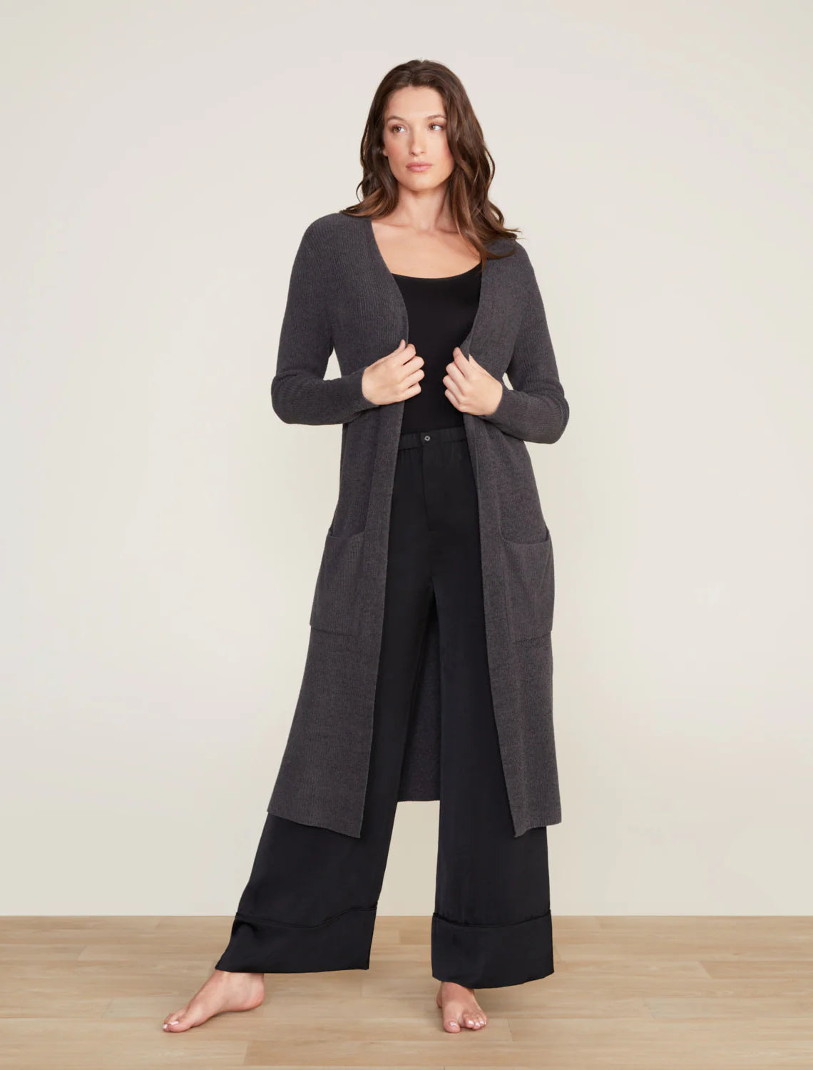 CozyChic Ultra Lite Long Carbon Cardi -XL