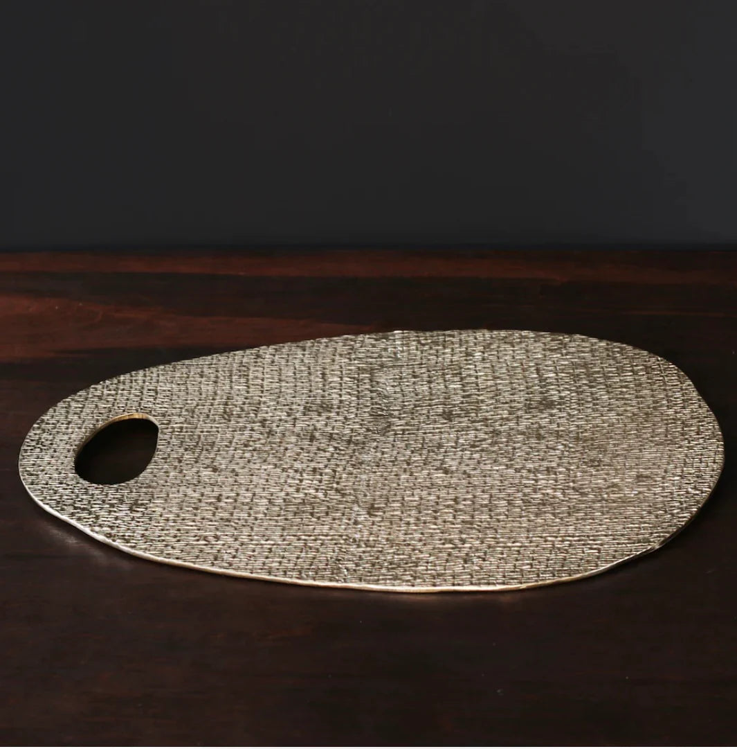 Sierra Modern Plano Long Gold Oval Platter