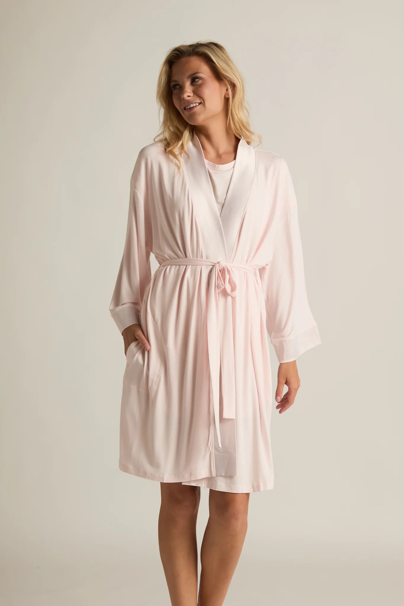 Kimono Pink Bamboo Robe -Small/Medium