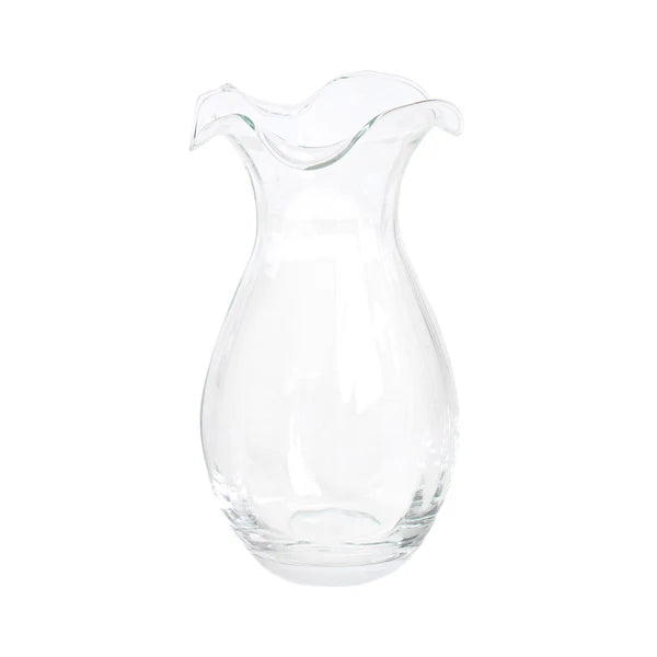 Hibiscus Glass Vertical Fluted Small Vase -Clear