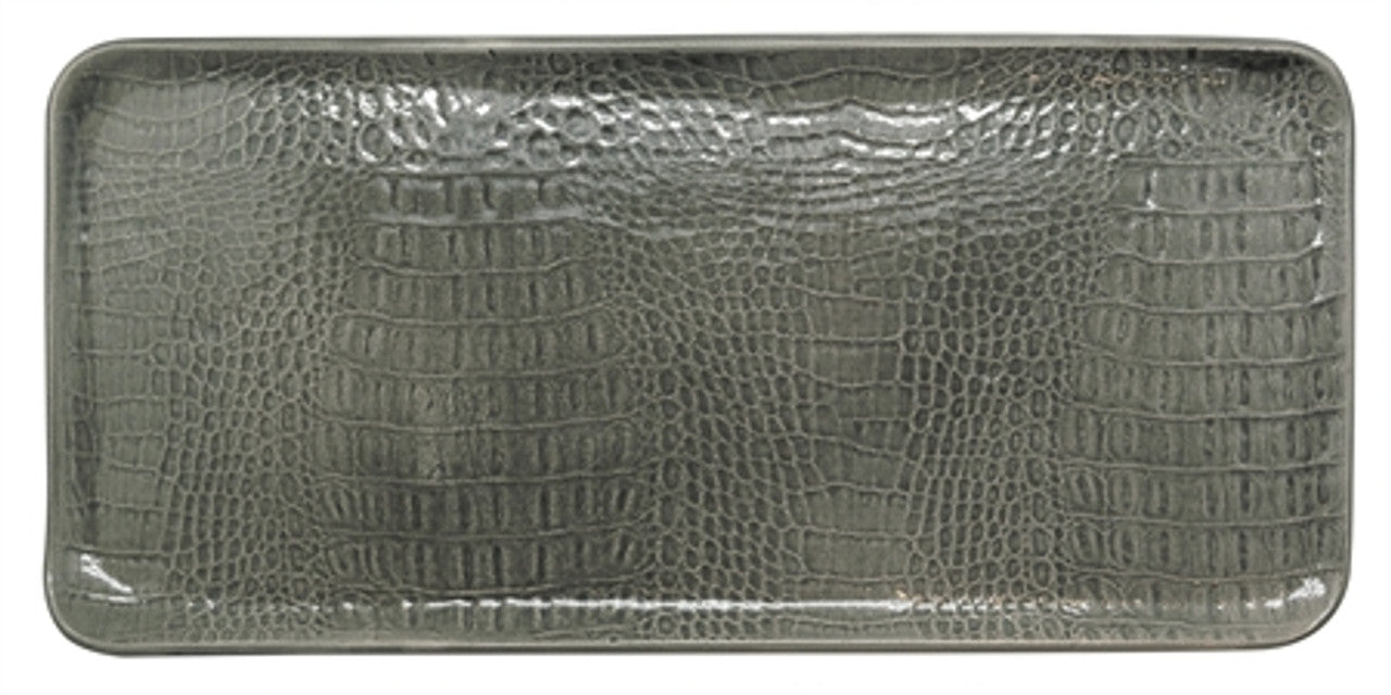 Gray Crocodile Ceramic Rectangular Platter