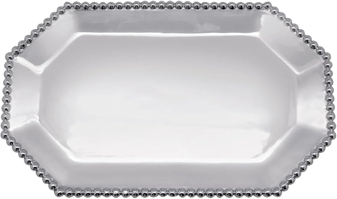 Pearled Rectangular Octagonal Platter -Small