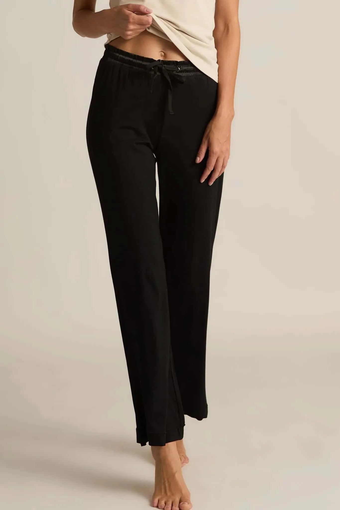 Lounge Bamboo Black Pants- Large
