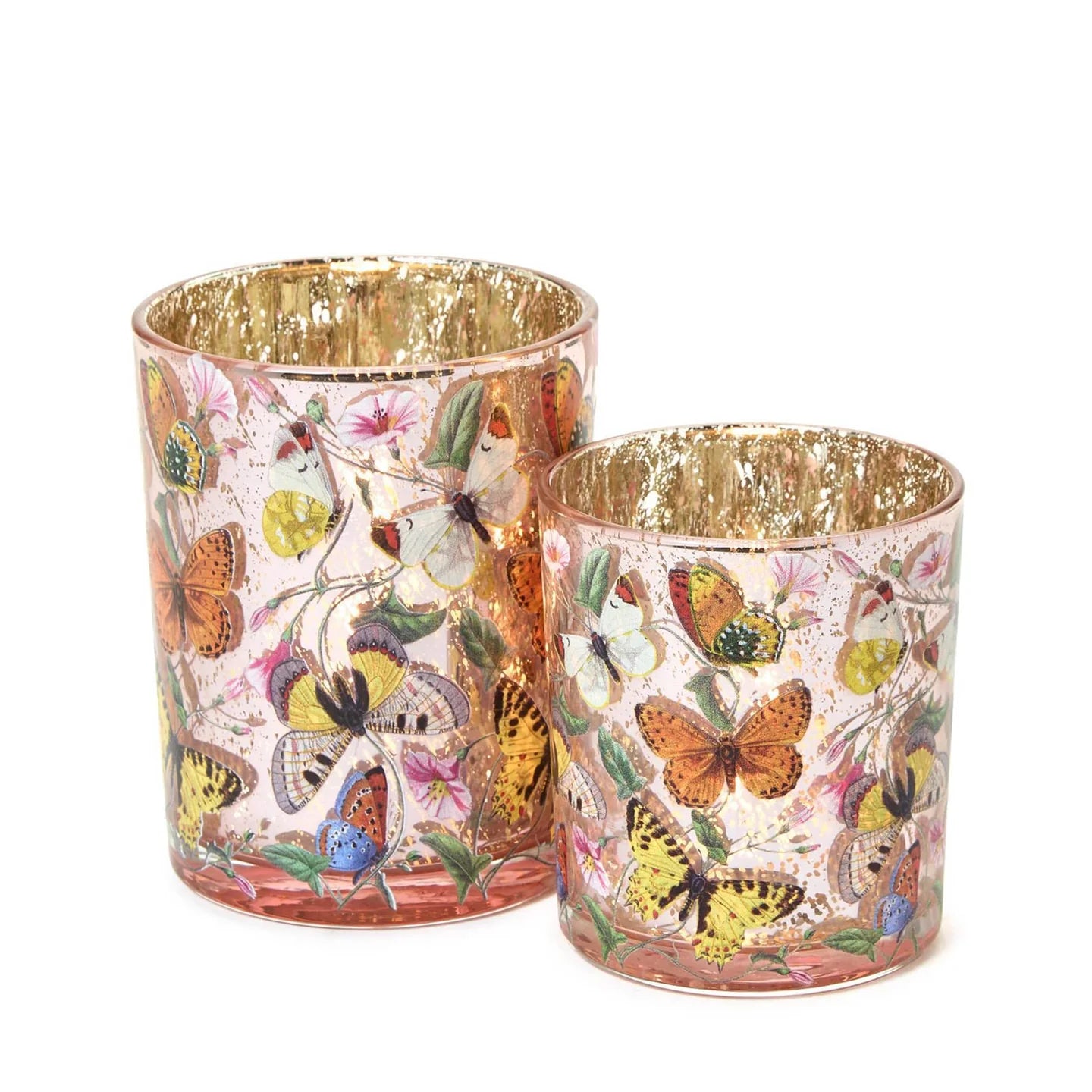 Butterfly Silhouette Antiqued Candleholder -Large