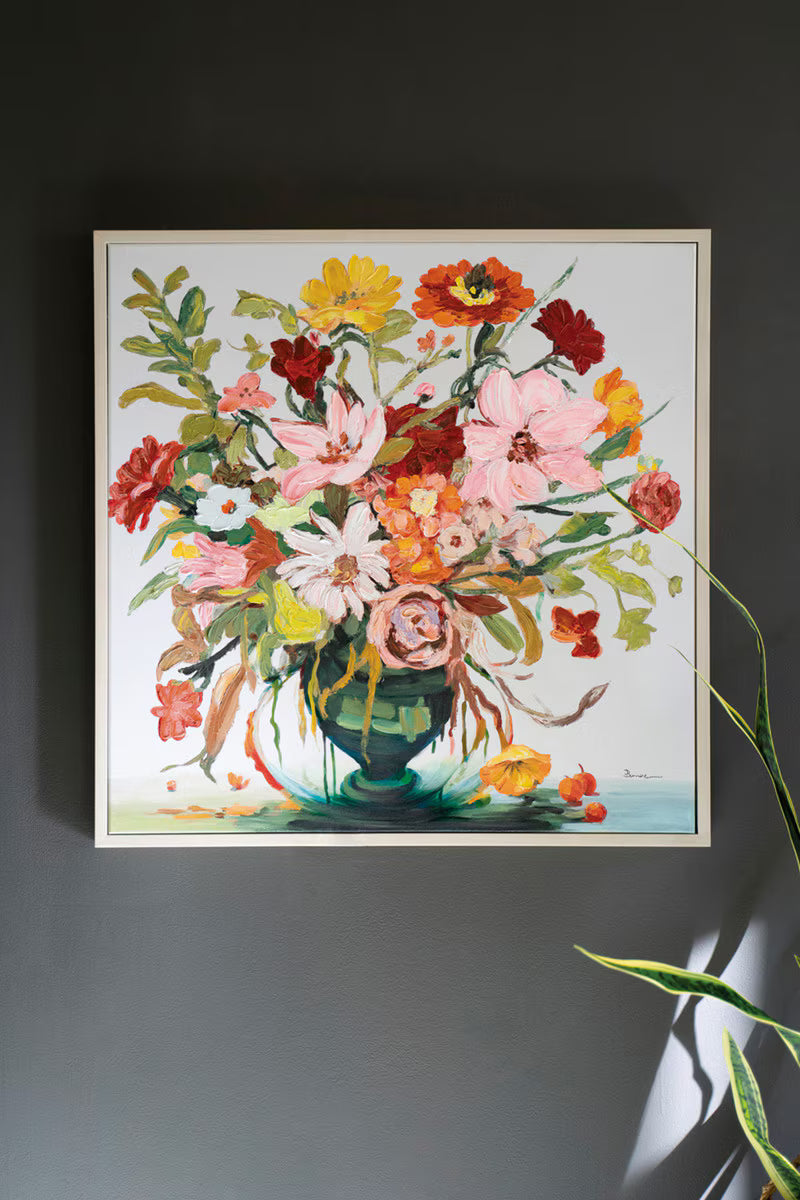 Framed Acrylic Floral Painting