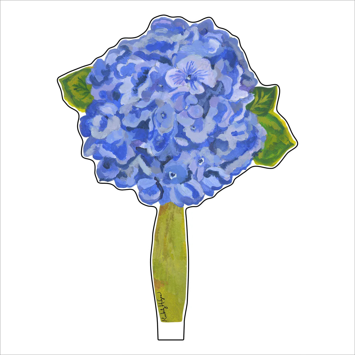 Hydrangea Royal Blue Acrylic Single Flower - Small