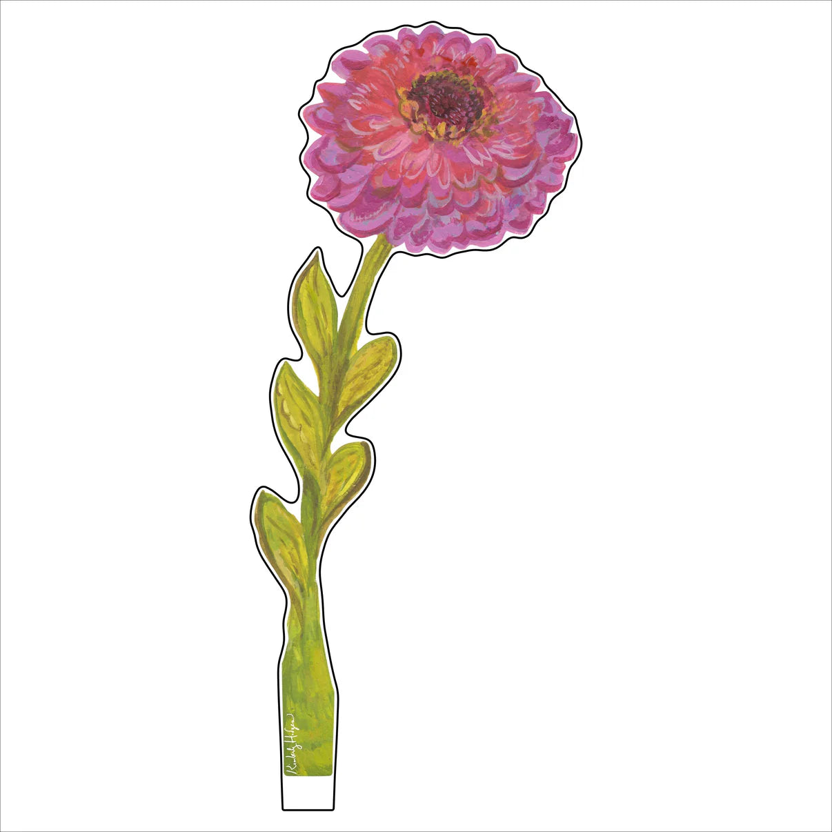 Thistle Zinnia Acrylic Single Flower - Small
