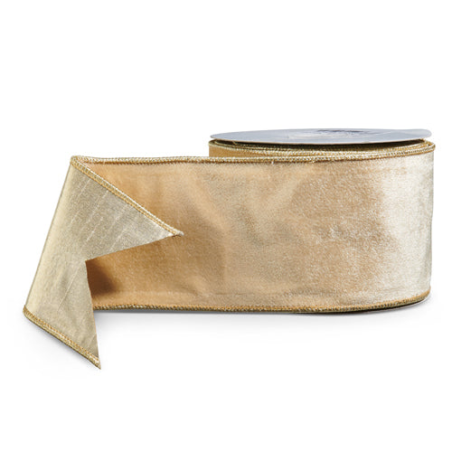 Gold Velvet Wired Ribbon