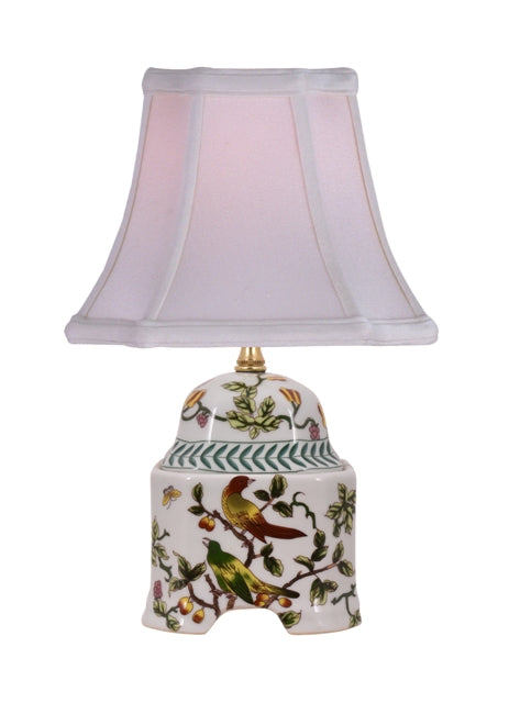 Porcelain Song Birds Square Tea Jar Lamp