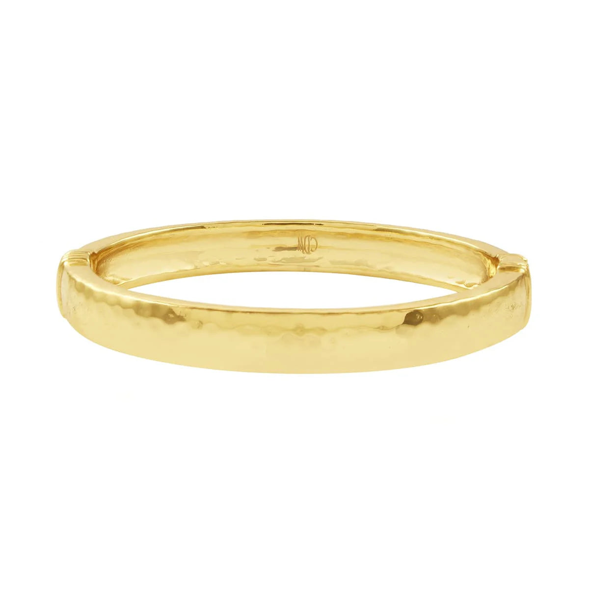 Cleopatra Gold Oval Hinged Bangle -Small