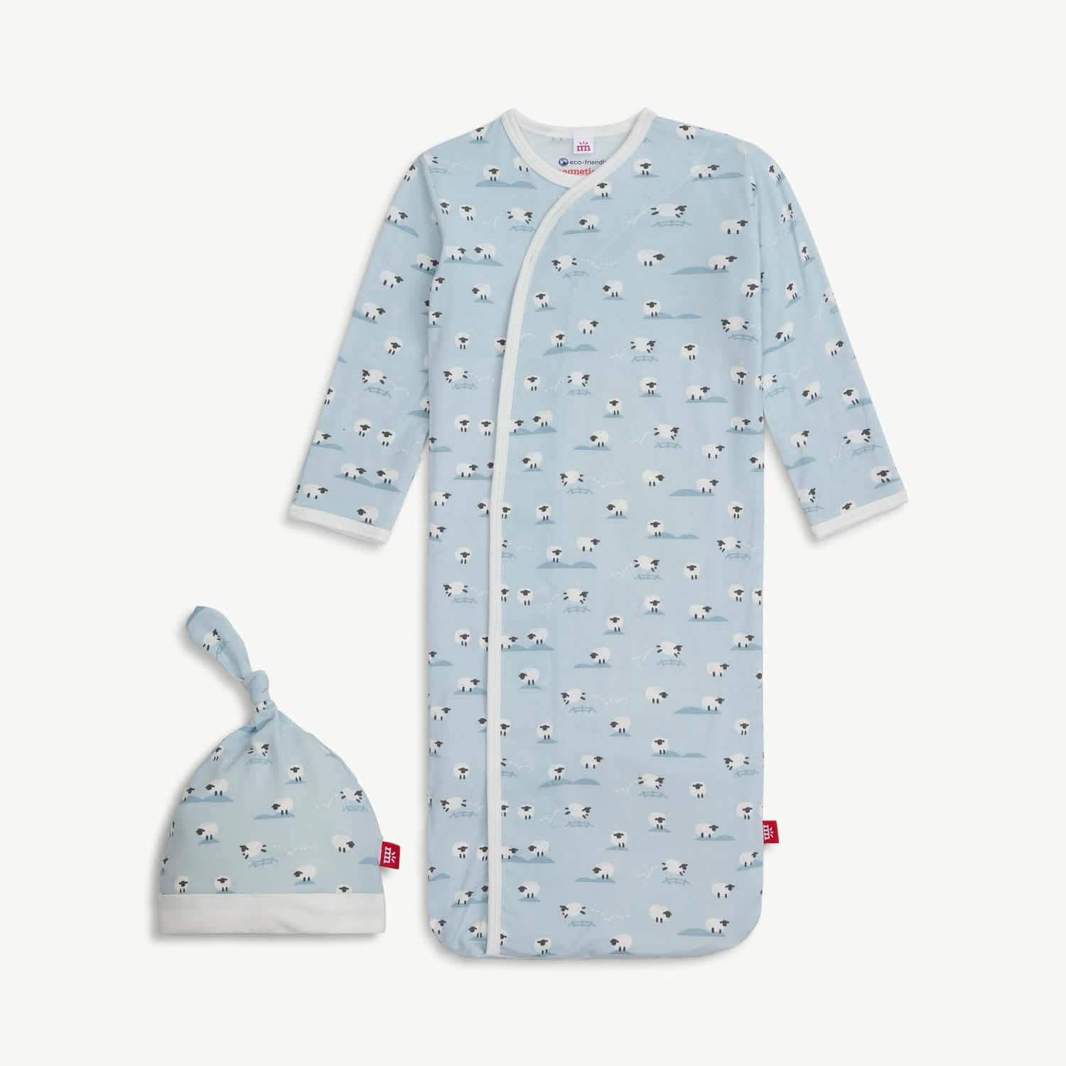Blue Baa Baa Baby Magnetic Gown & Hat Set -NB-3 mo.