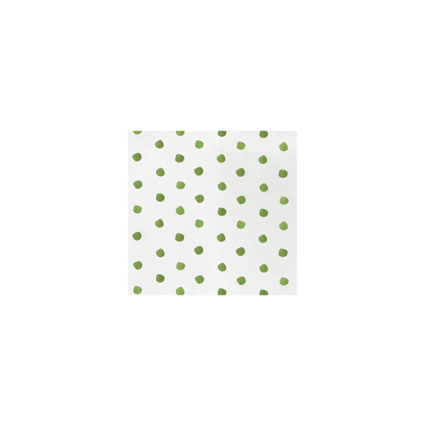 Papersoft Napkins Dot Cocktail Napkins -Green pkg of 20