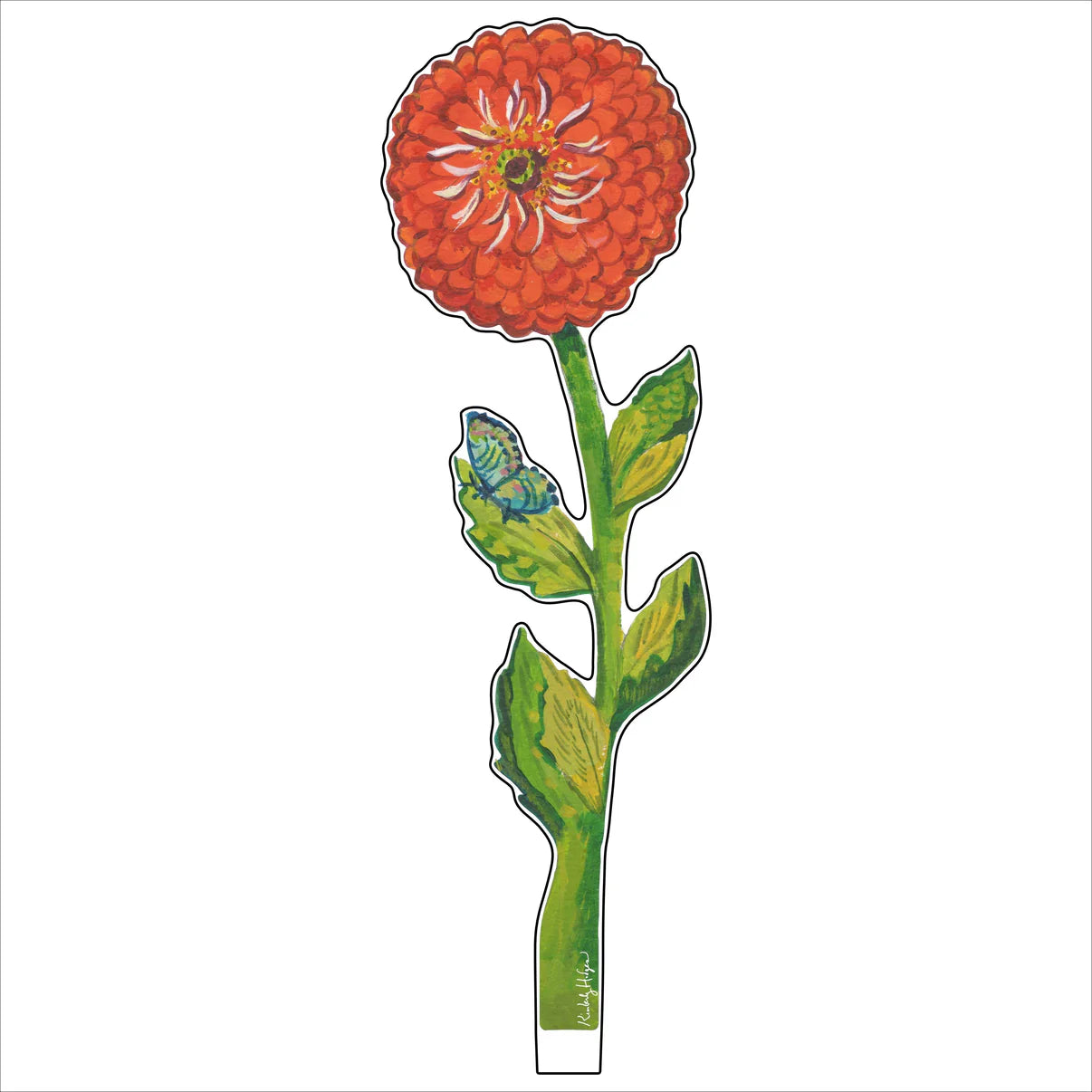 Red Zinnia Large Acrylic Single Flower