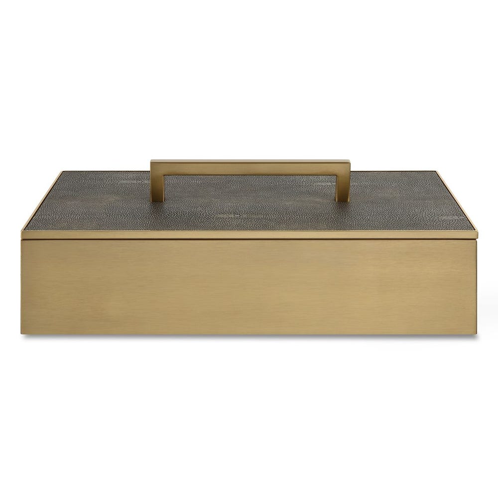 Brass Wessex Box- Gray shagreen top