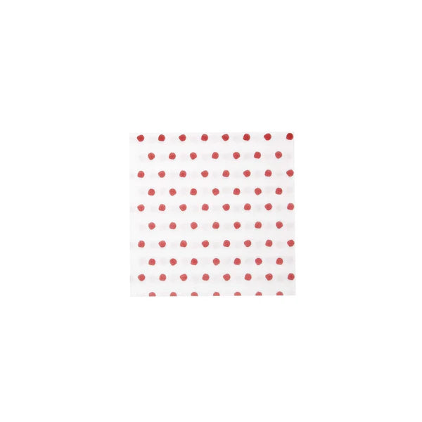 Papersoft Napkins Dot Cocktail Napkins -Red pkg of 20