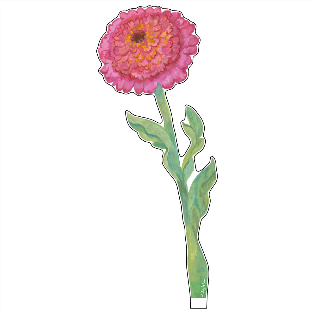 Cupcake Zinnia Acrylic Single Flower-Small