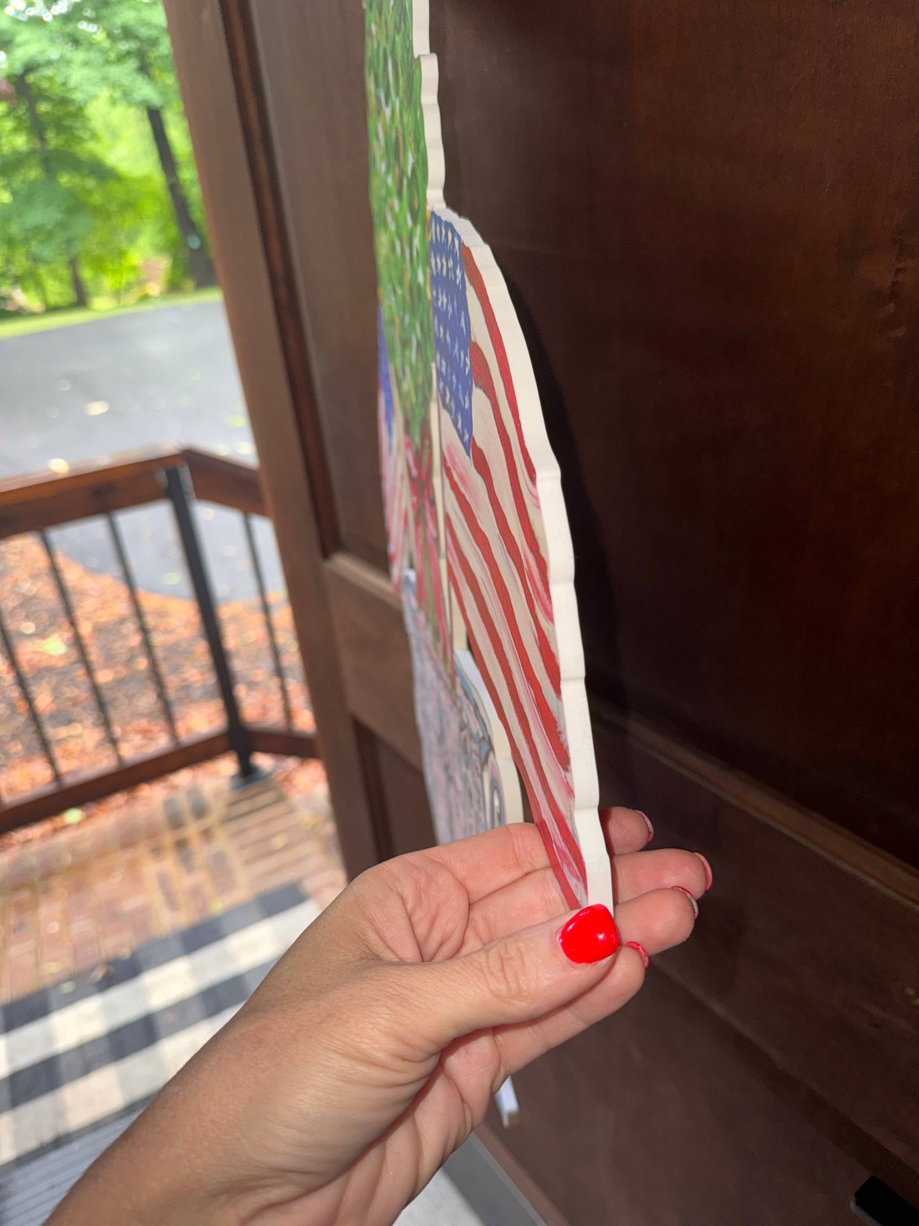 LARGE Designer Patriotic Topiary in Ginger Jar Door Hanger
