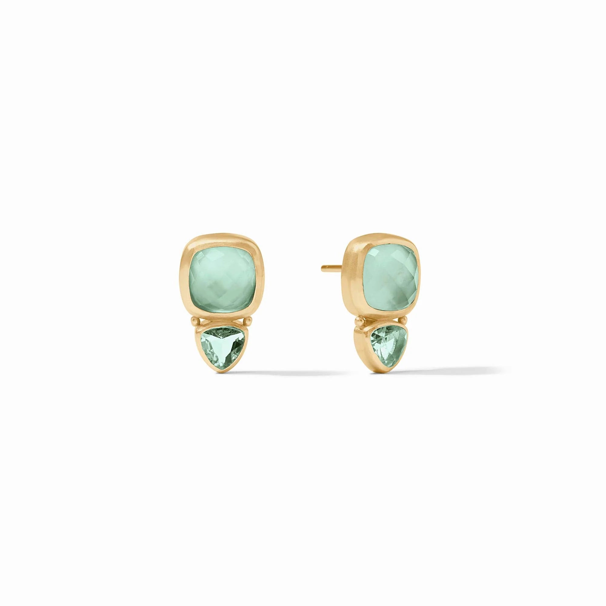 Aquitaine Duo Stud Earring -Aquamarine Blue