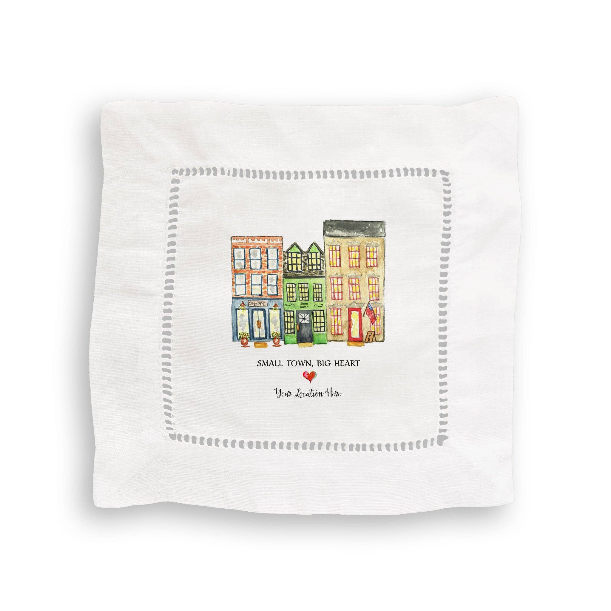 Small Town Big Heart with Location: Dishtowel / -