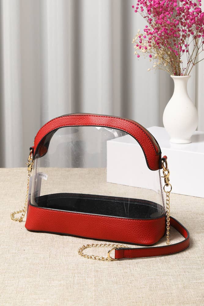 Clear Stadium Concert Bag: Red