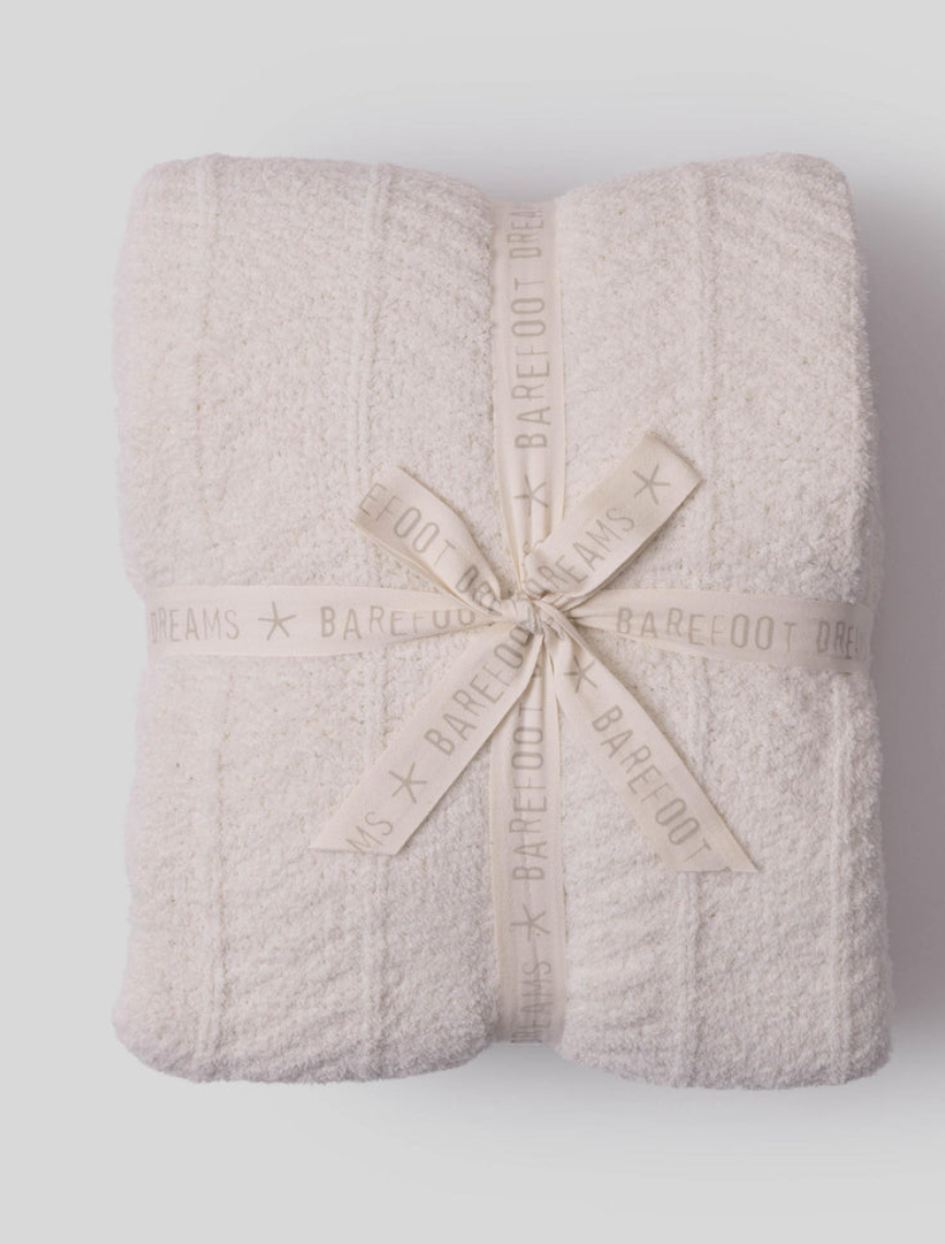 CozyChic® Herringbone Bed Blanket – Cream (Full/Queen)