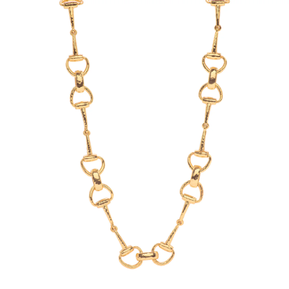 Equestrian Snaffle Bit Chain Necklace – Gold, 20"