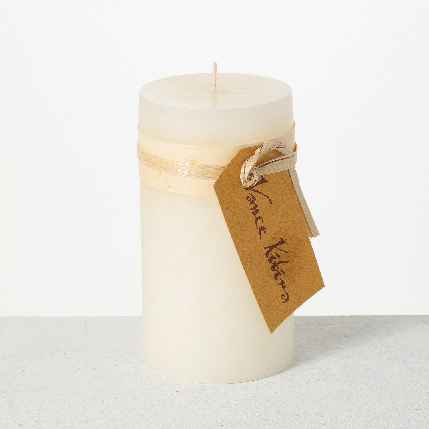 WHITE TIMBER PILLAR CANDLE