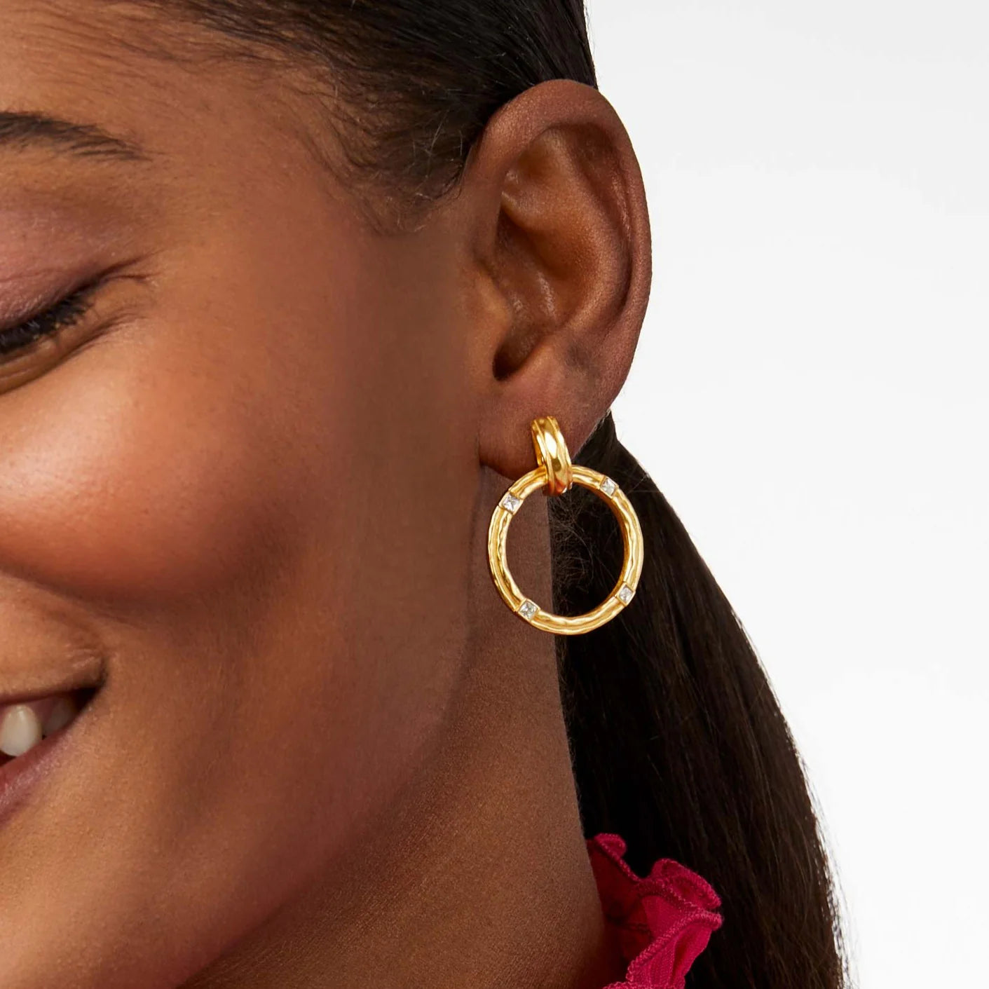 Astor Doorknocker Earring -Cubic Zirconia