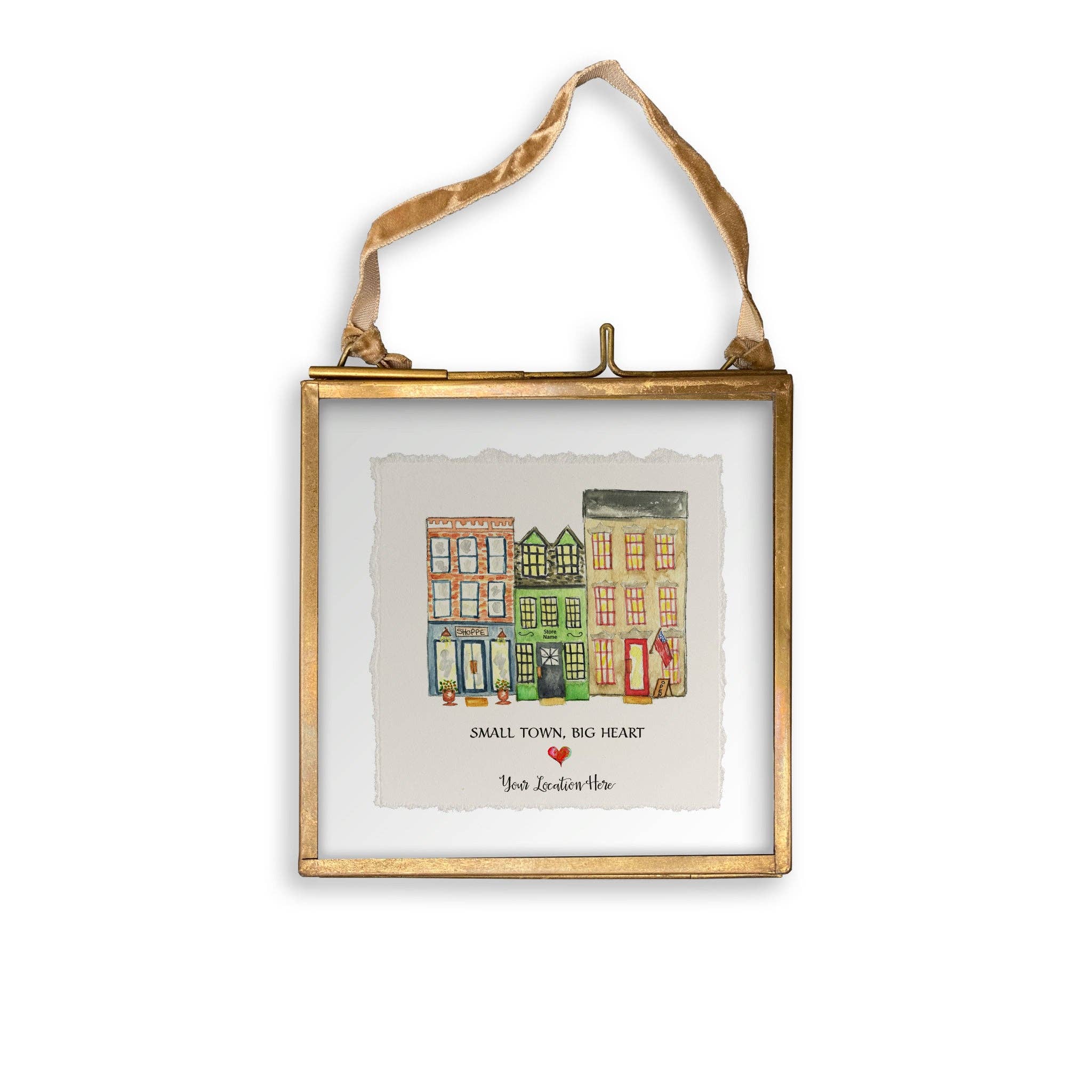 Small Town Big Heart with Location: Dishtowel / -