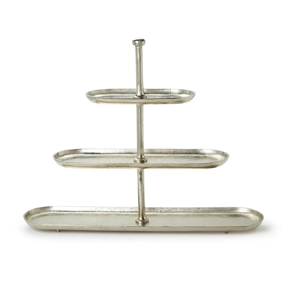 Silver Etagere 3-Tier Server - Aluminum