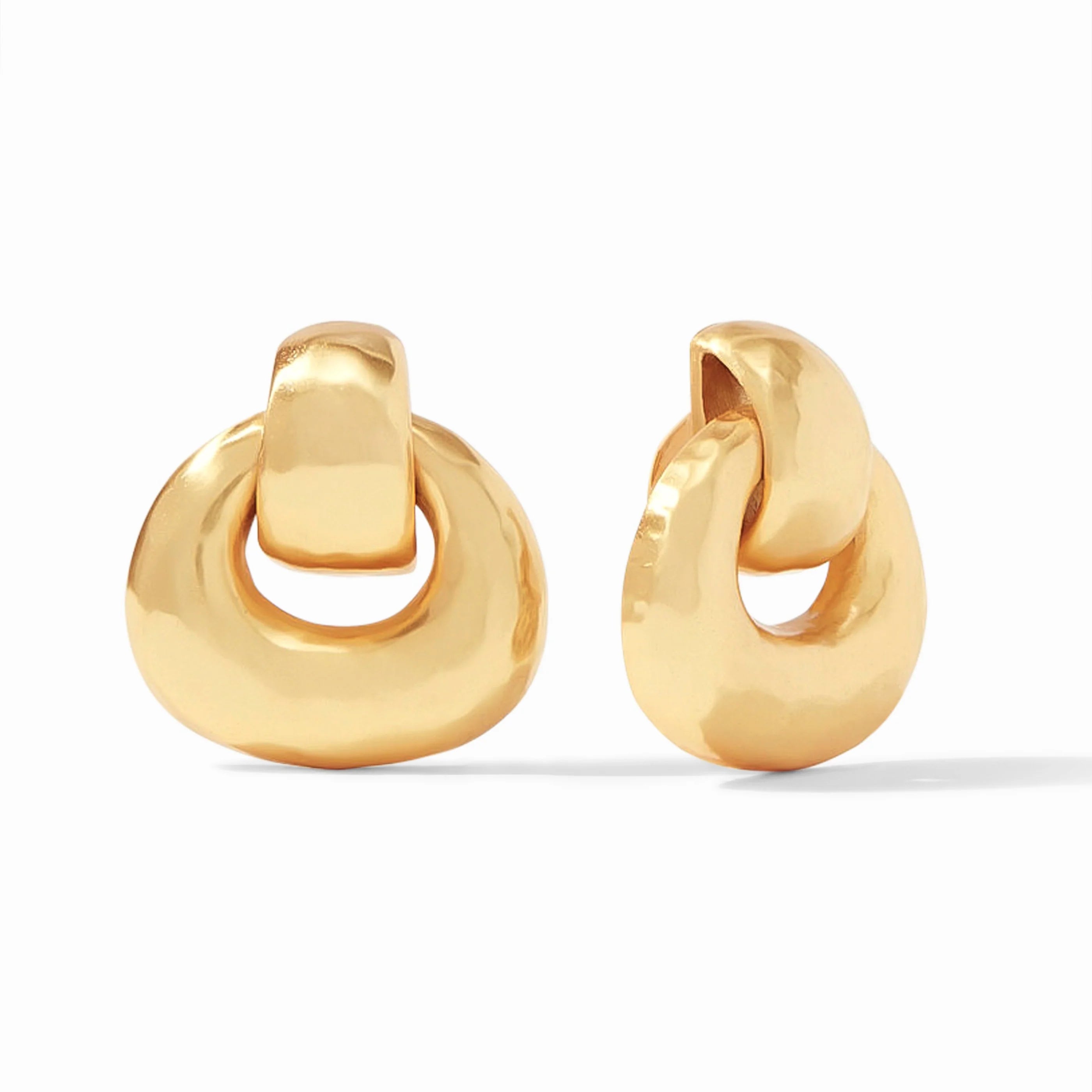 Avalon Doorknocker Clip Earrings -Gold