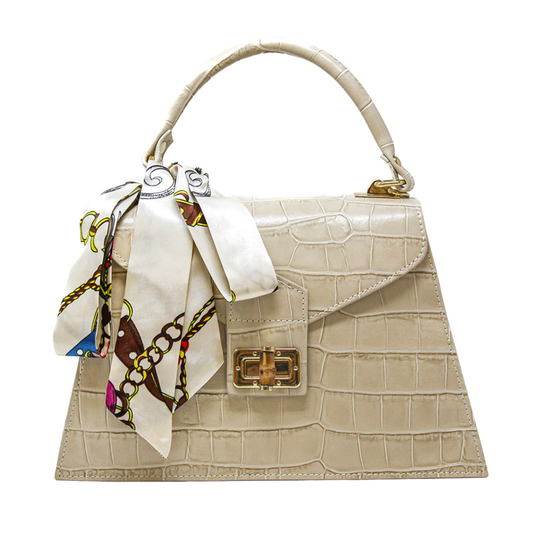 GF1924 GENUINE ITALIAN LEATHER TOP HANDLE AND CROSSBODY BAG: BLACK