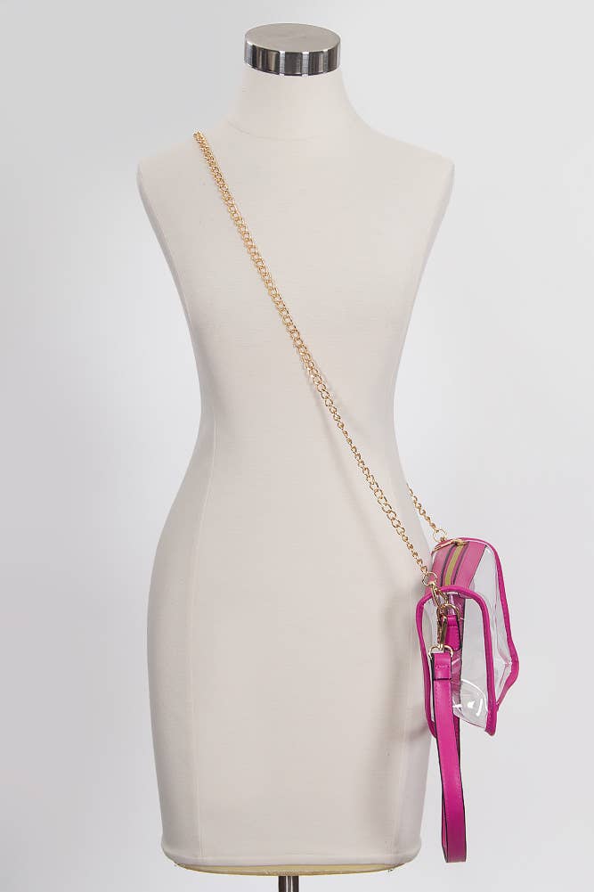 Clear Rectangle Stadium Concert Crossbody Bag: Royal Blue