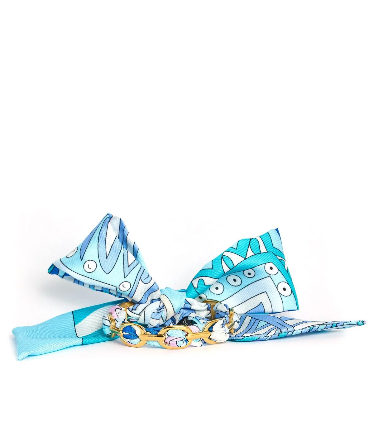 Emma Cuff with Blue Pucci Scarf