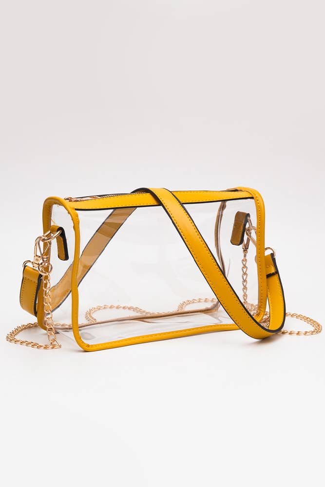 Clear Rectangle Stadium Concert Crossbody Bag: Royal Blue