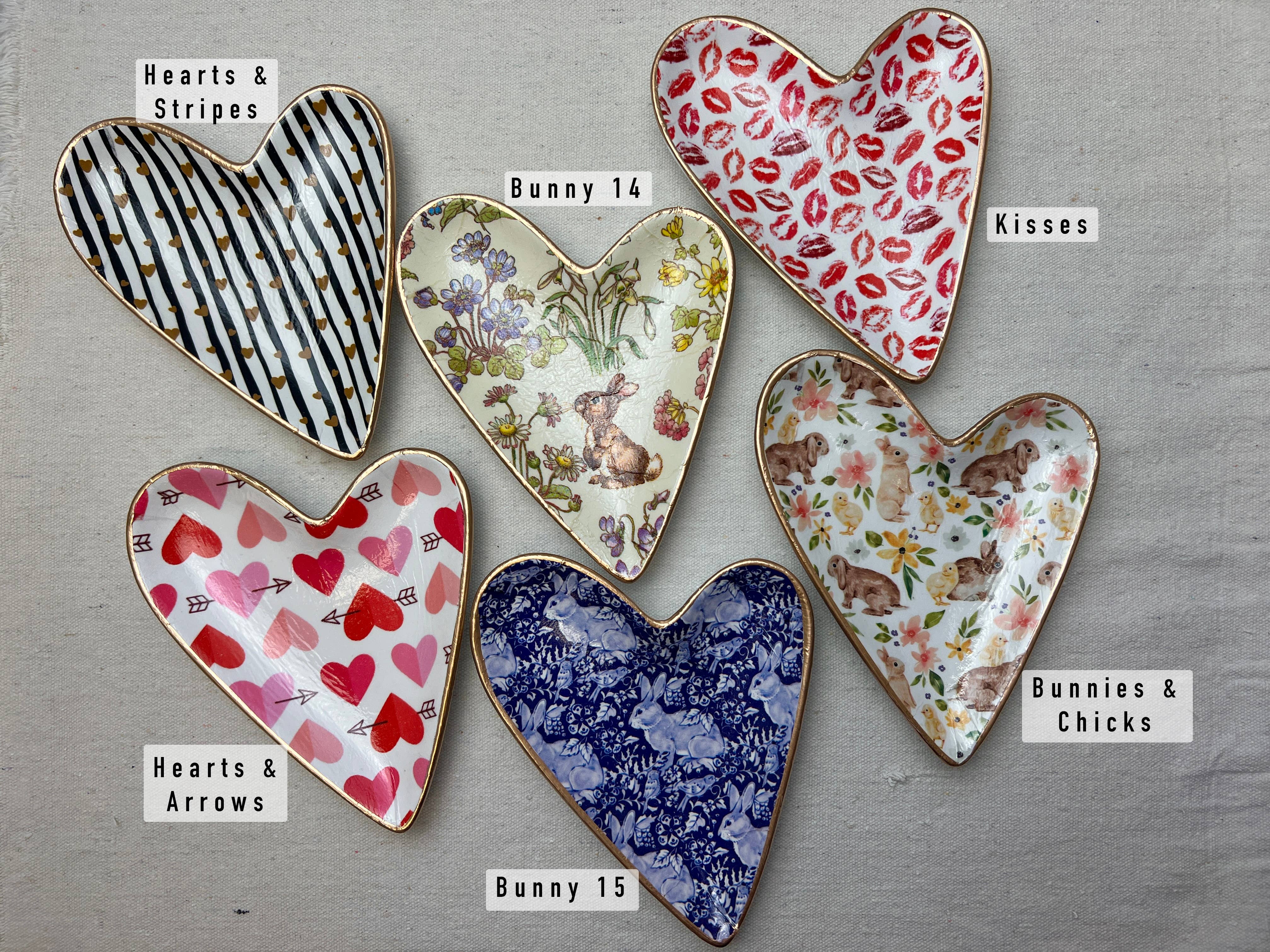 Easter & Valentines Ceramic Heart Dish: XO