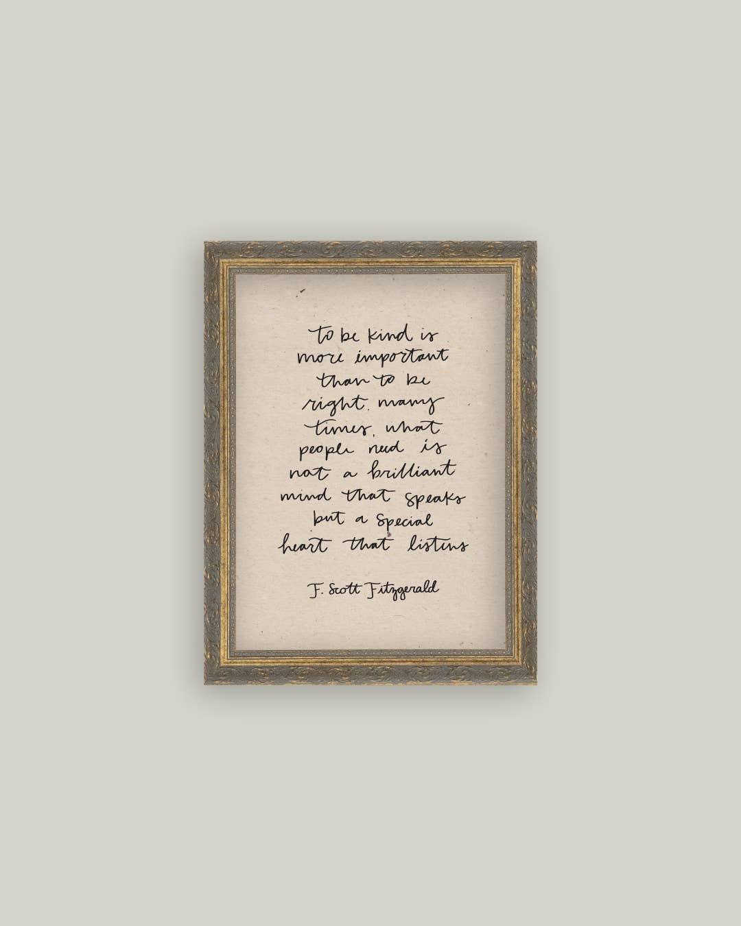 To Be Kind Framed Antique Print: 8x10