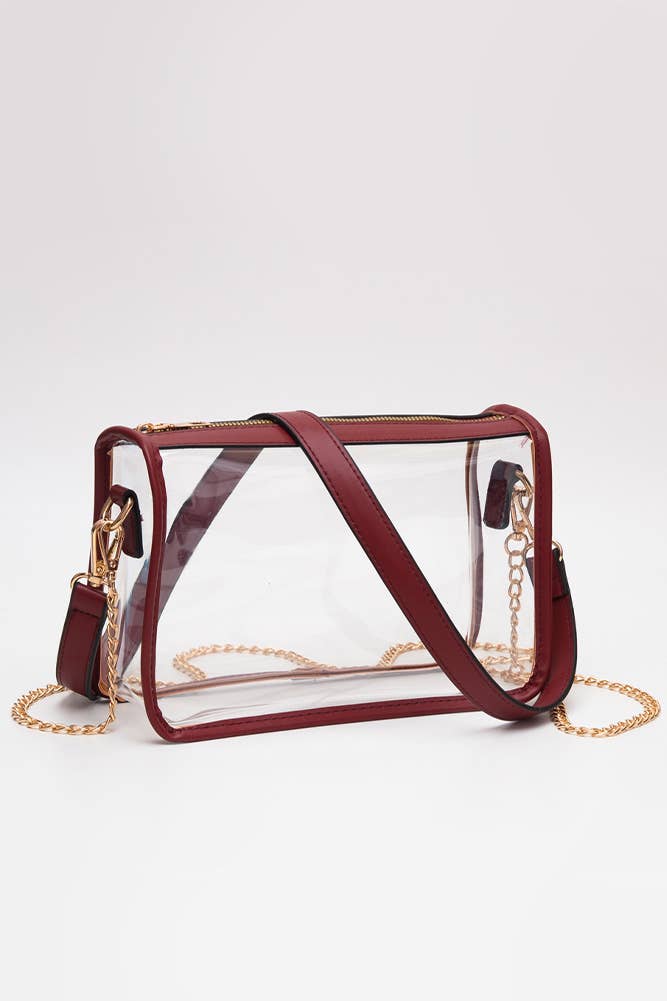 Clear Rectangle Stadium Concert Crossbody Bag: Royal Blue