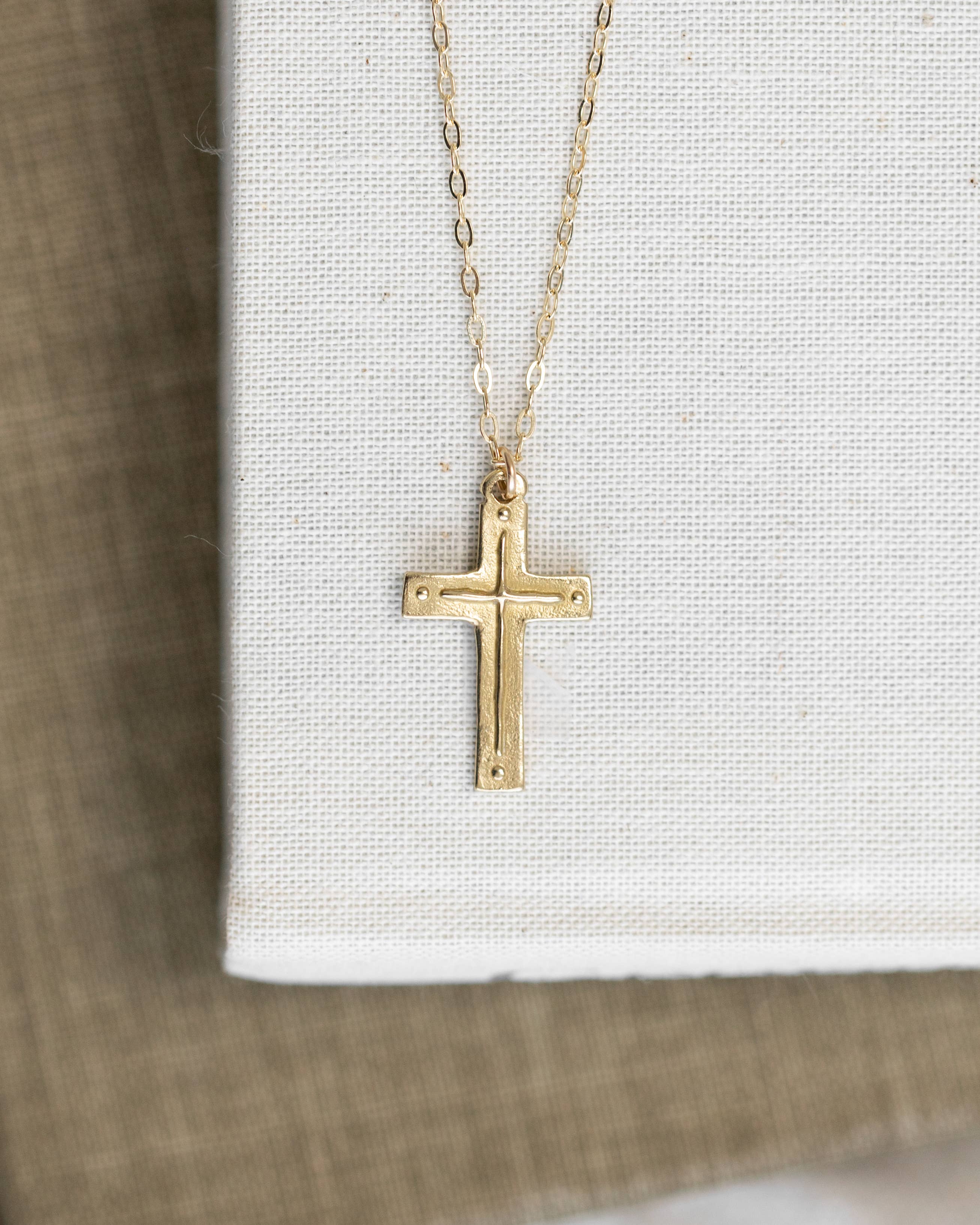 Original Cross Pendant Necklace  - Cross / Titus 3:4-5 - 22" long