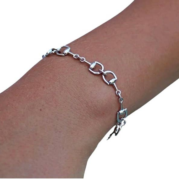 Sterling Silver English Snaffle Bit Horse Bracelet