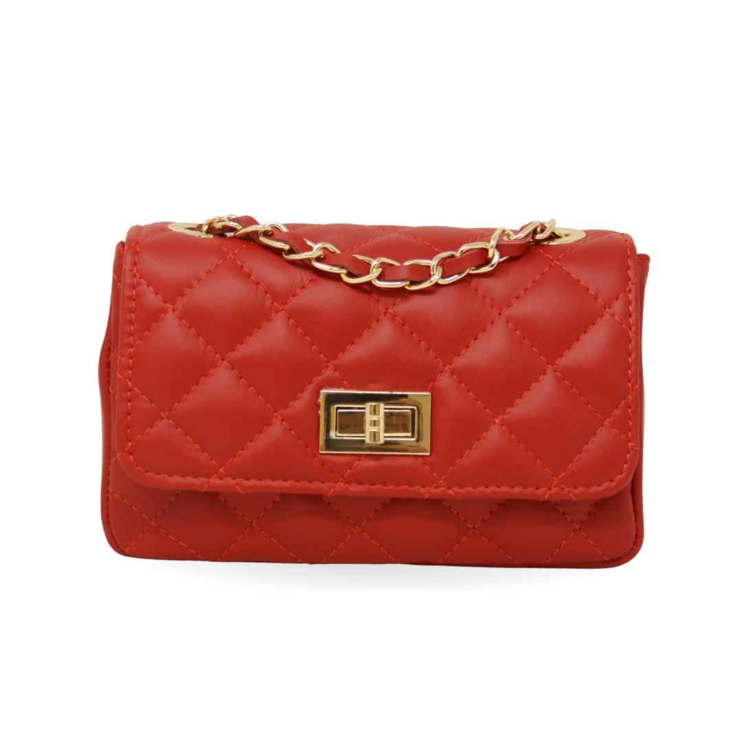 GF1195 GENUINE ITALIAN LEATHER EVENING CROSSBODY: GOLD