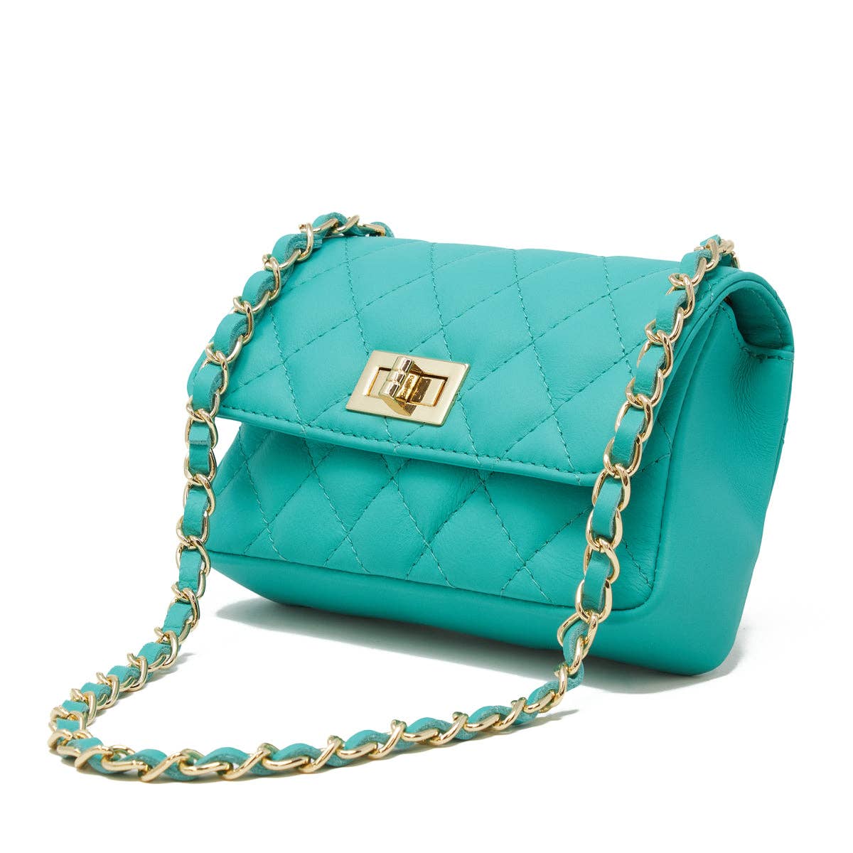 GF1195 GENUINE ITALIAN LEATHER EVENING CROSSBODY: GOLD