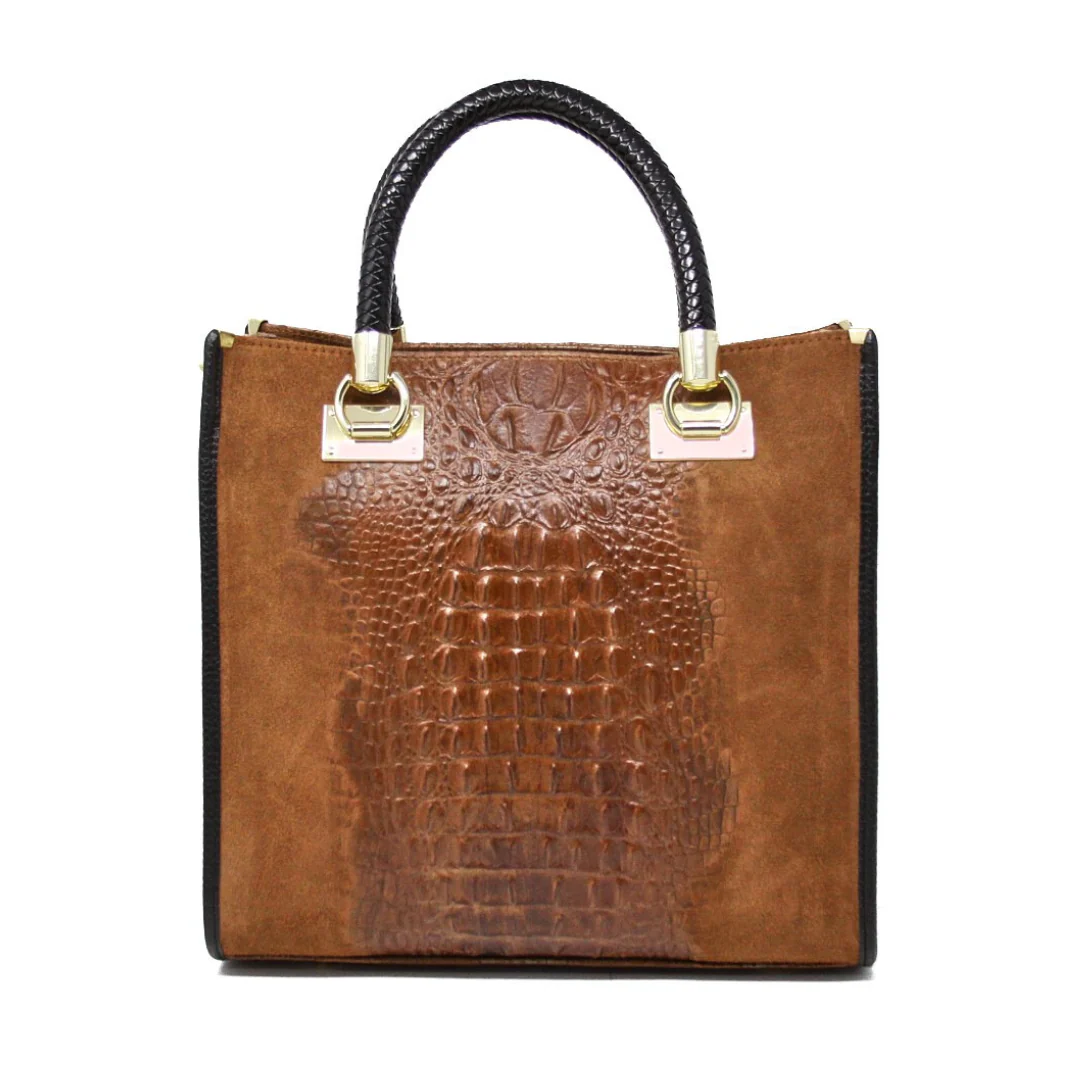 Italian Leather Portfolio Bag - Camel