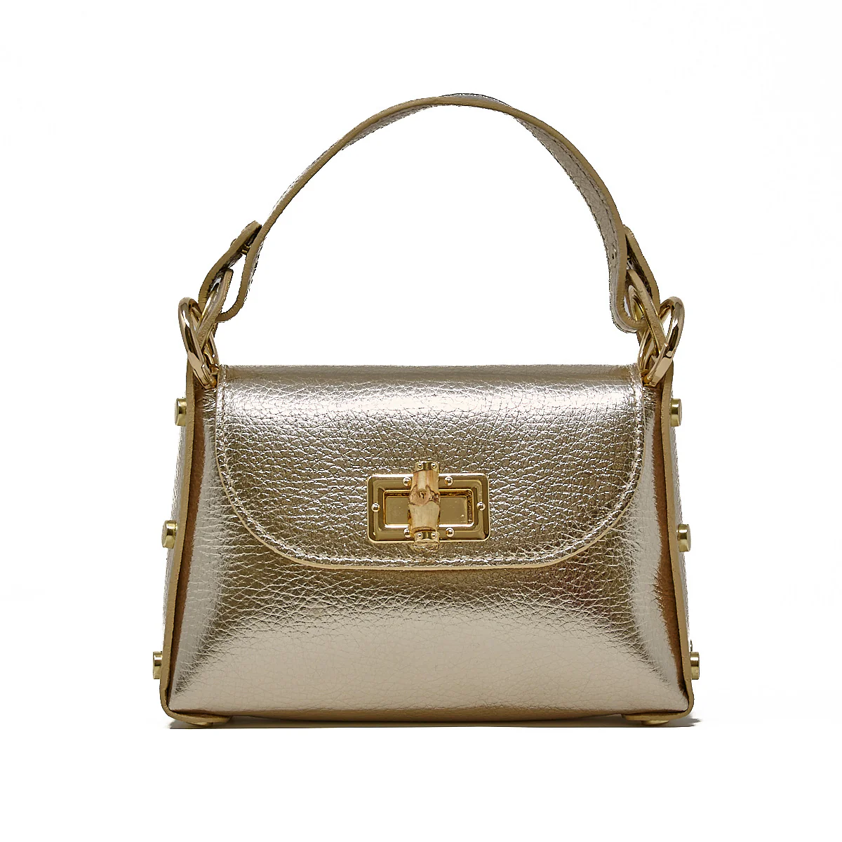 Italian Leather Crossbody - Gold