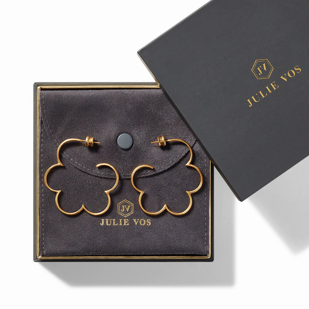 Gardenia Hoop Earrings -Medium