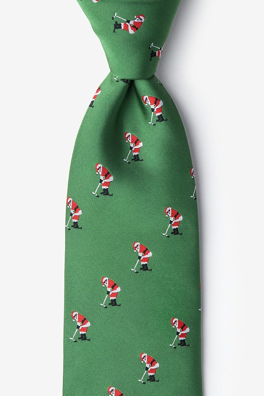 Green Microfiber Santa Golf Tie