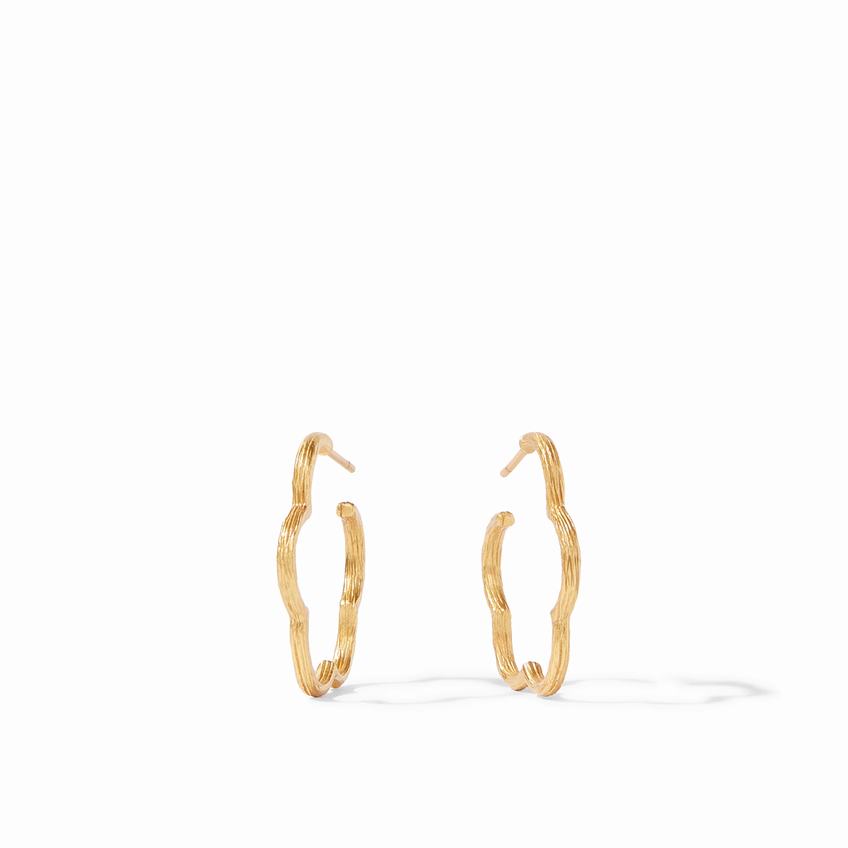 Gardenia Textured Hoop Earring -Small